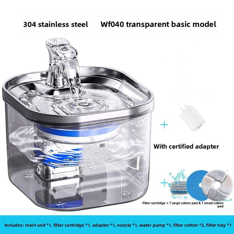 Smart Cat Water Fountain - Silent Circulation Filter 304 Stainless Steel