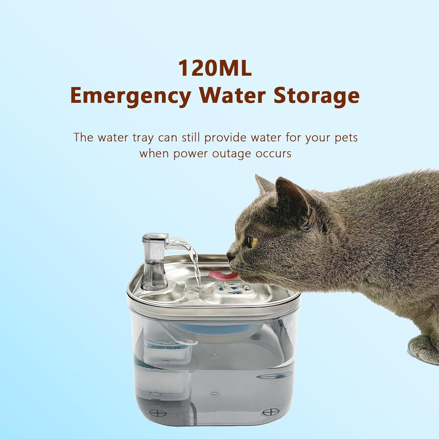 Smart Cat Water Fountain - Silent Circulation Filter 304 Stainless Steel