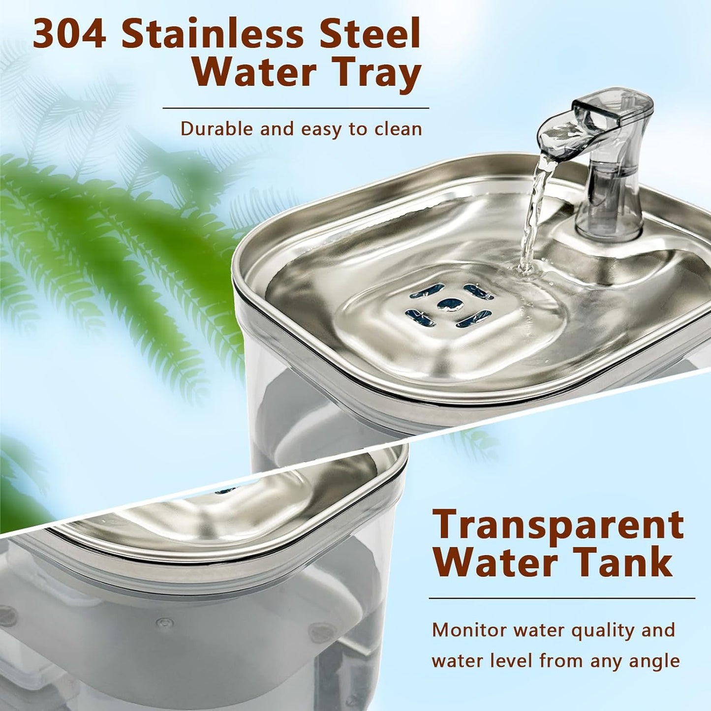 Smart Cat Water Fountain - Silent Circulation Filter 304 Stainless Steel