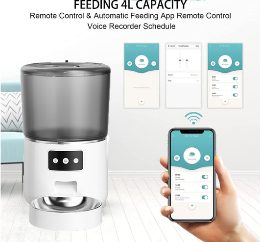 Smart Automatic Pet Feeder 4L Large Capacity APP Remote Control