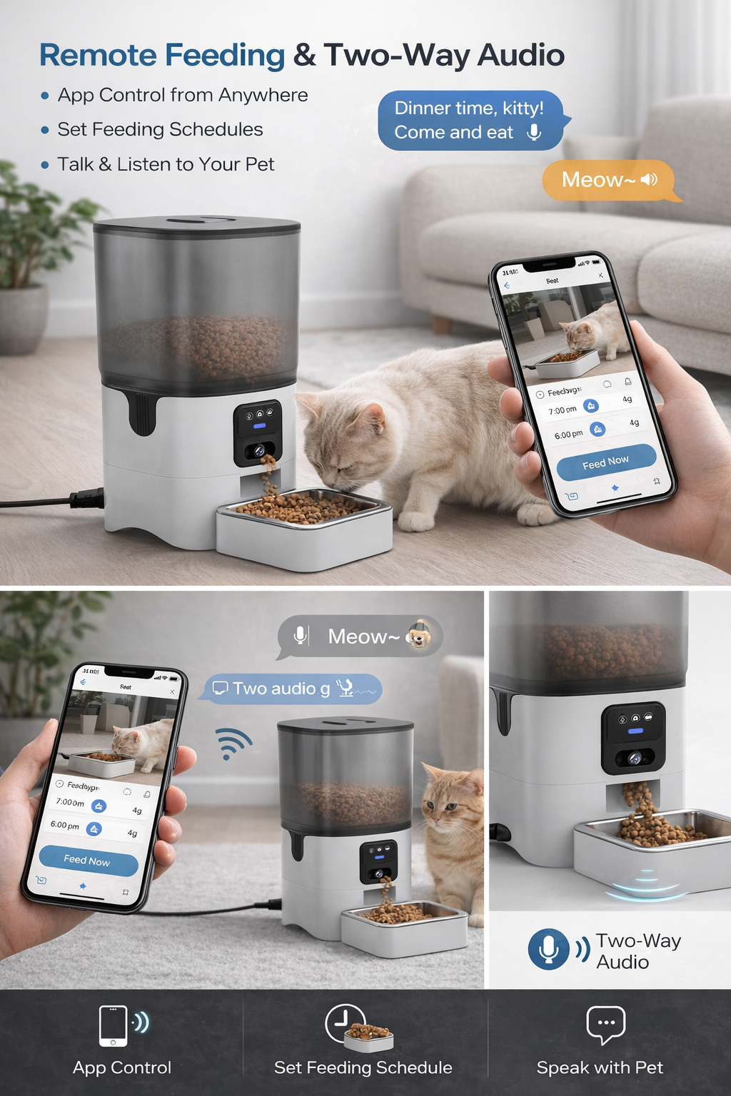 Smart Automatic Pet Feeder with Camera